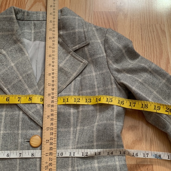 Vtg Windowpane Plaid wool blazer jacket - Picture 14 of 16